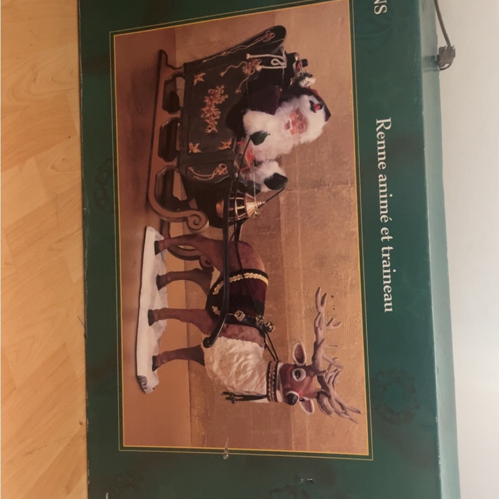 Animated Reindeer and Sleigh Decor